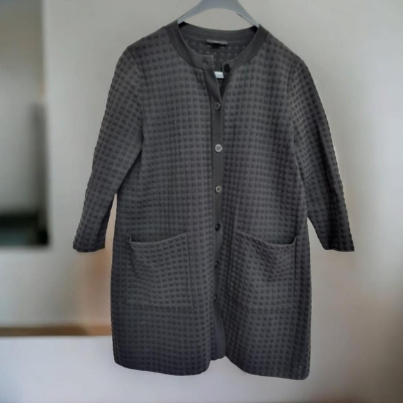 COS Sweaters - Cos Black grid textured oversized Cardigan Size small uk 8/10